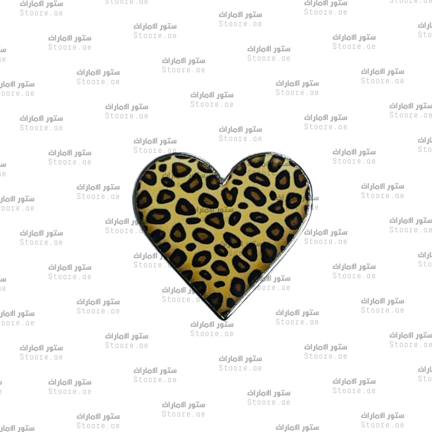 Badge Heart Cheetah