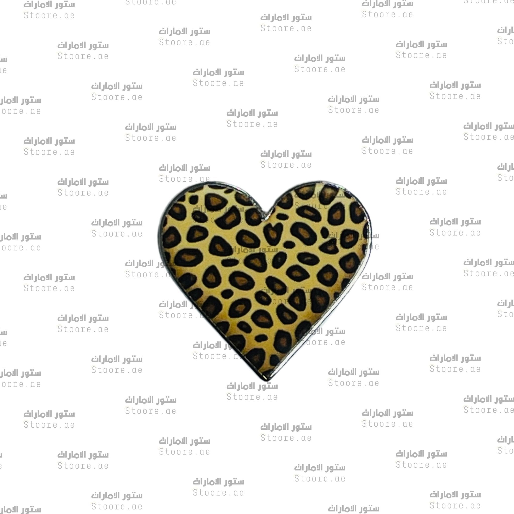 Badge Heart Cheetah