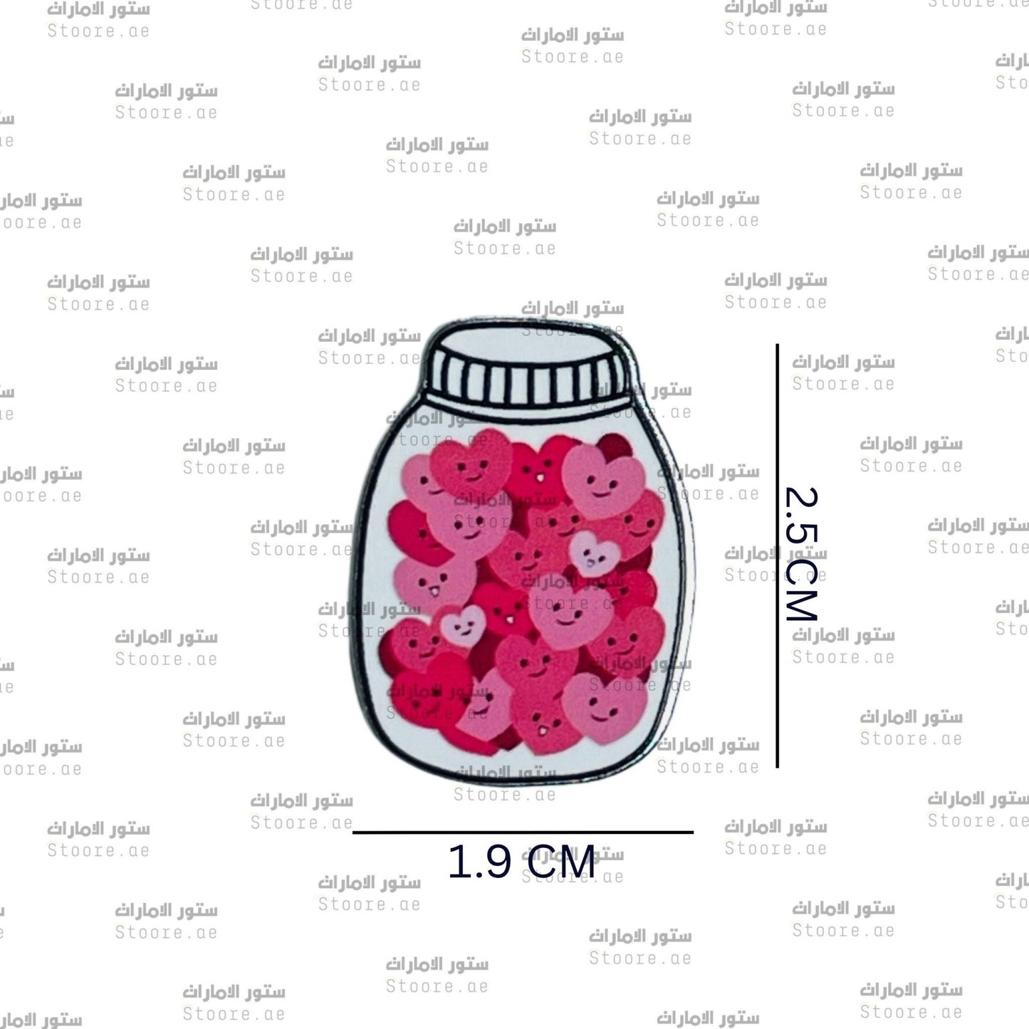 Badge Jar with Love Hearts