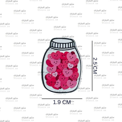 Badge Jar with Love Hearts
