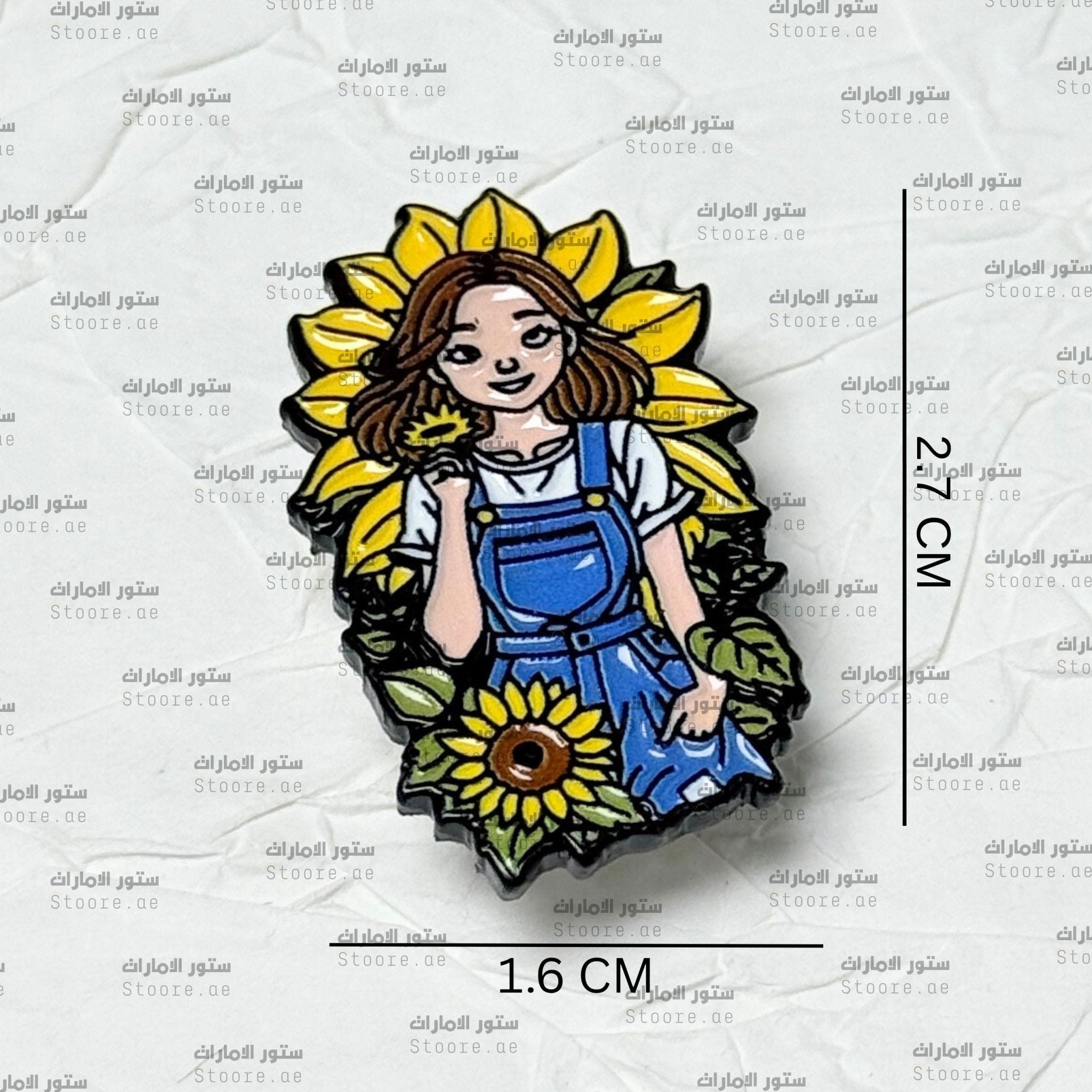 Badge Lady with Flower