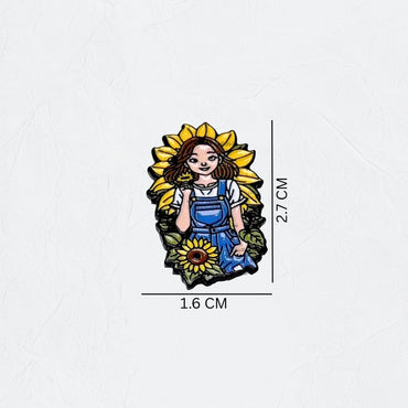 Badge Lady with Flower