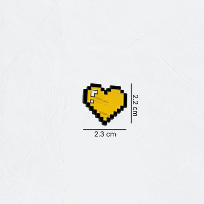 Badge Pixel Heart Yellow