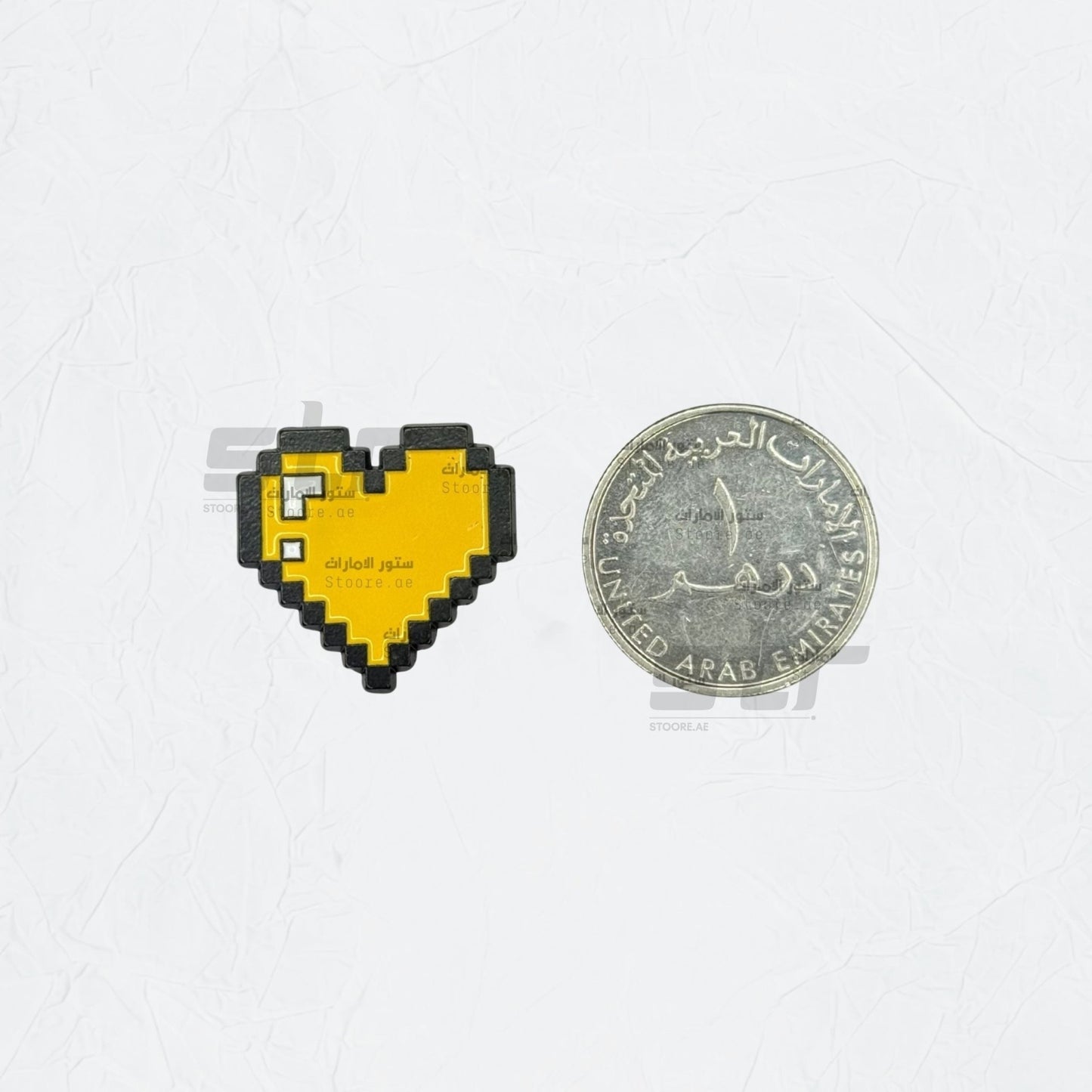Badge Pixel Heart Yellow