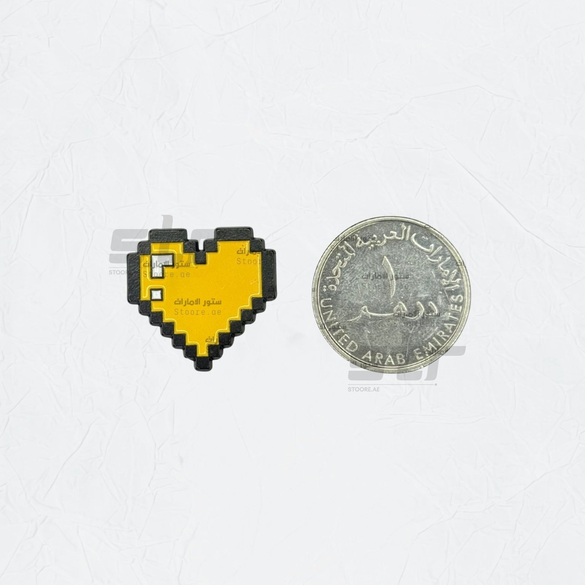 Badge Pixel Heart Yellow