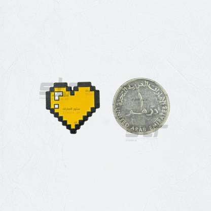Badge Pixel Heart Yellow