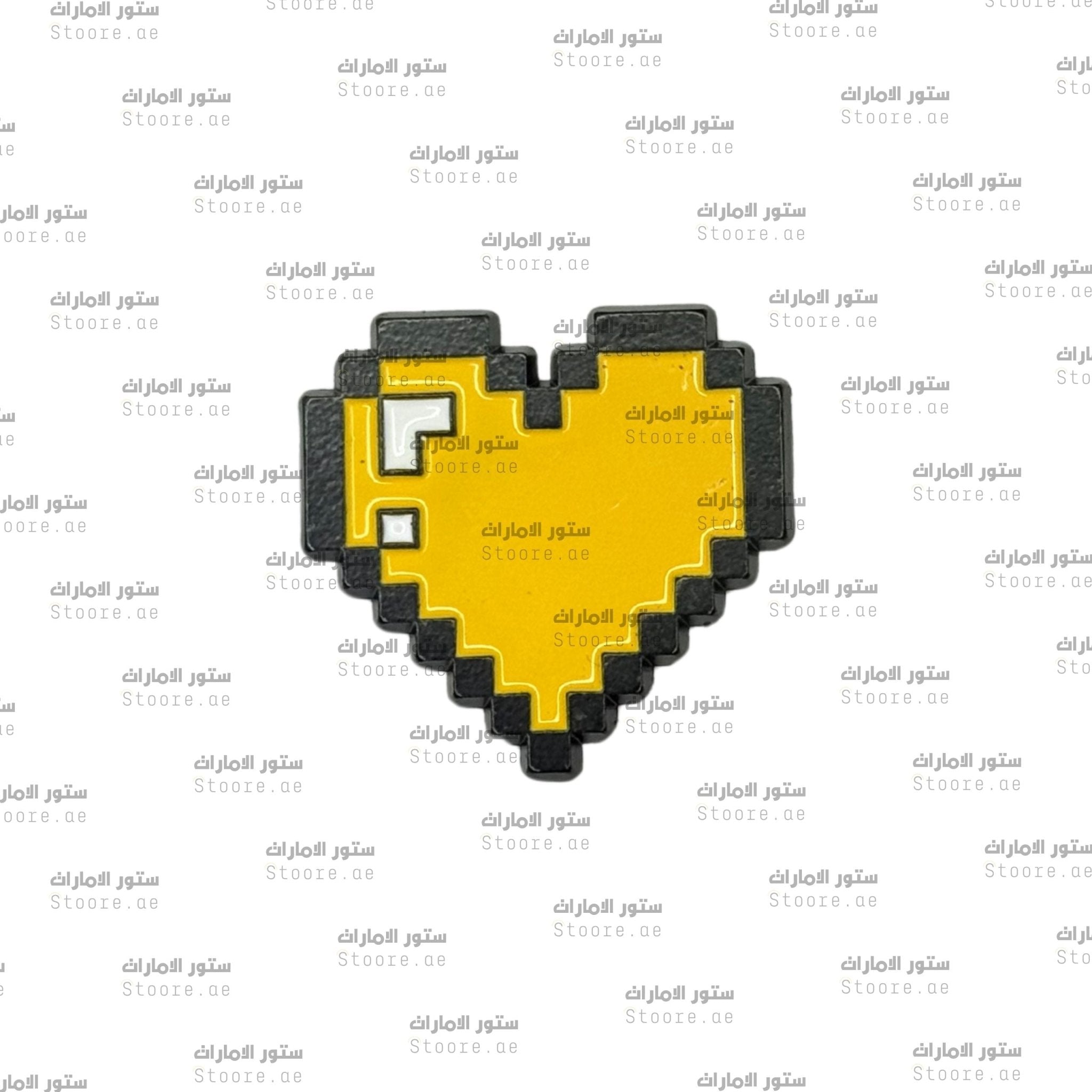 Badge Pixel Heart Yellow