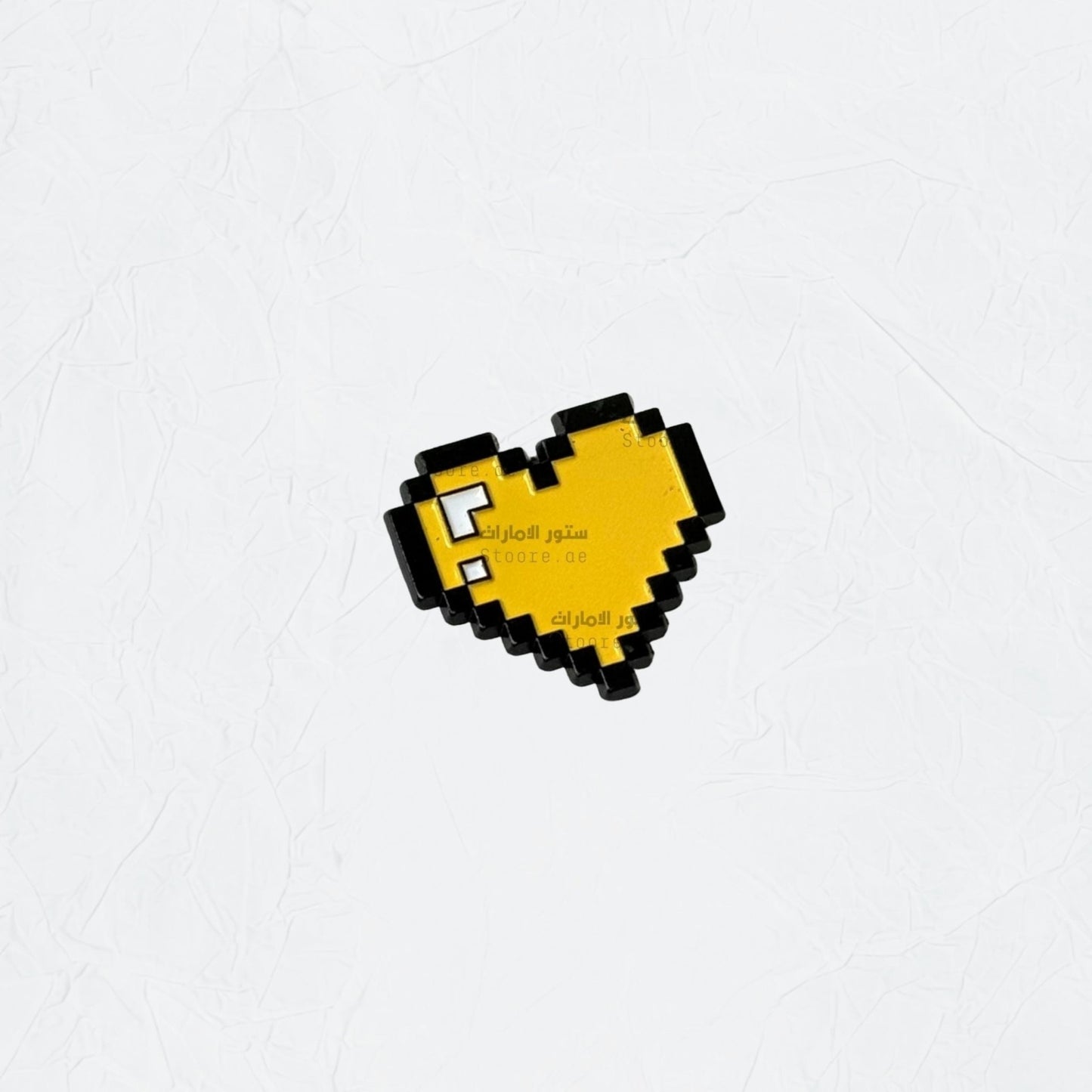 Badge Pixel Heart Yellow