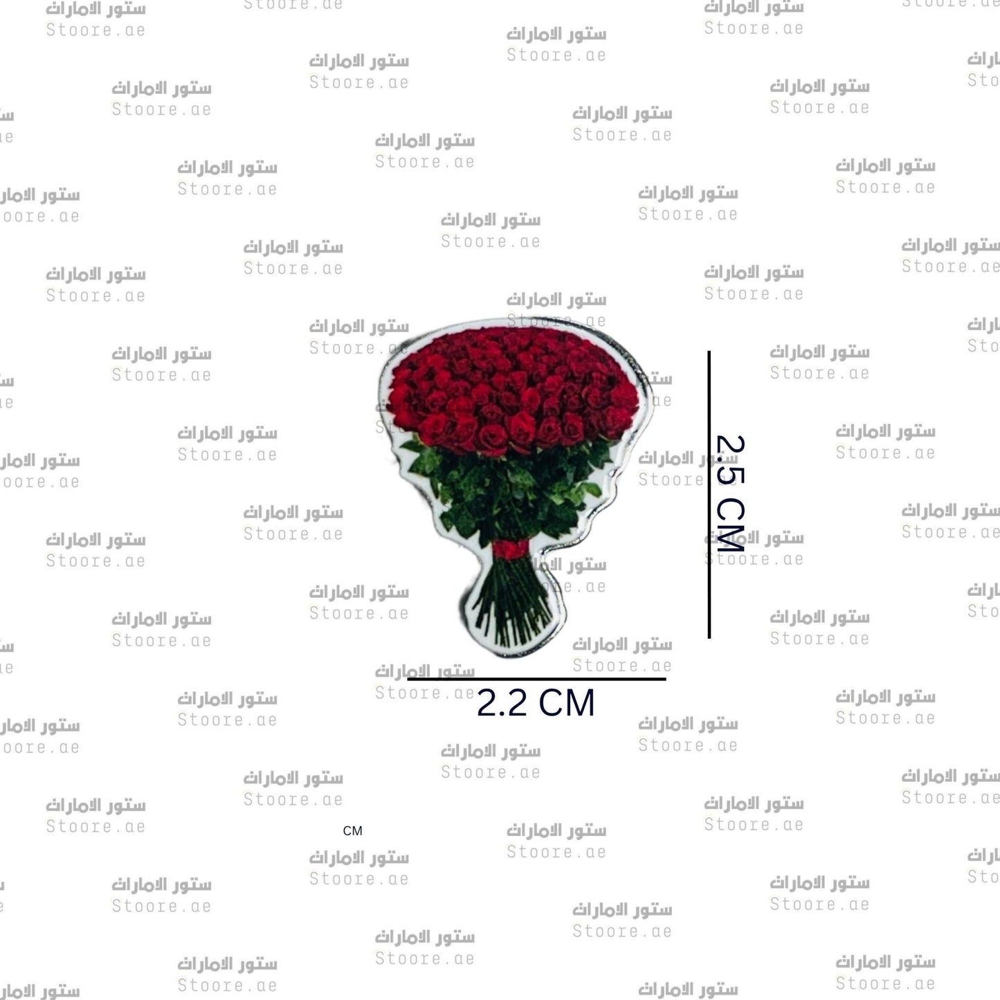 Badge Red Rose Bokeh
