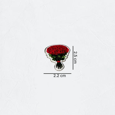 Badge Red Rose Bokeh