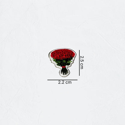 Badge Red Rose Bokeh
