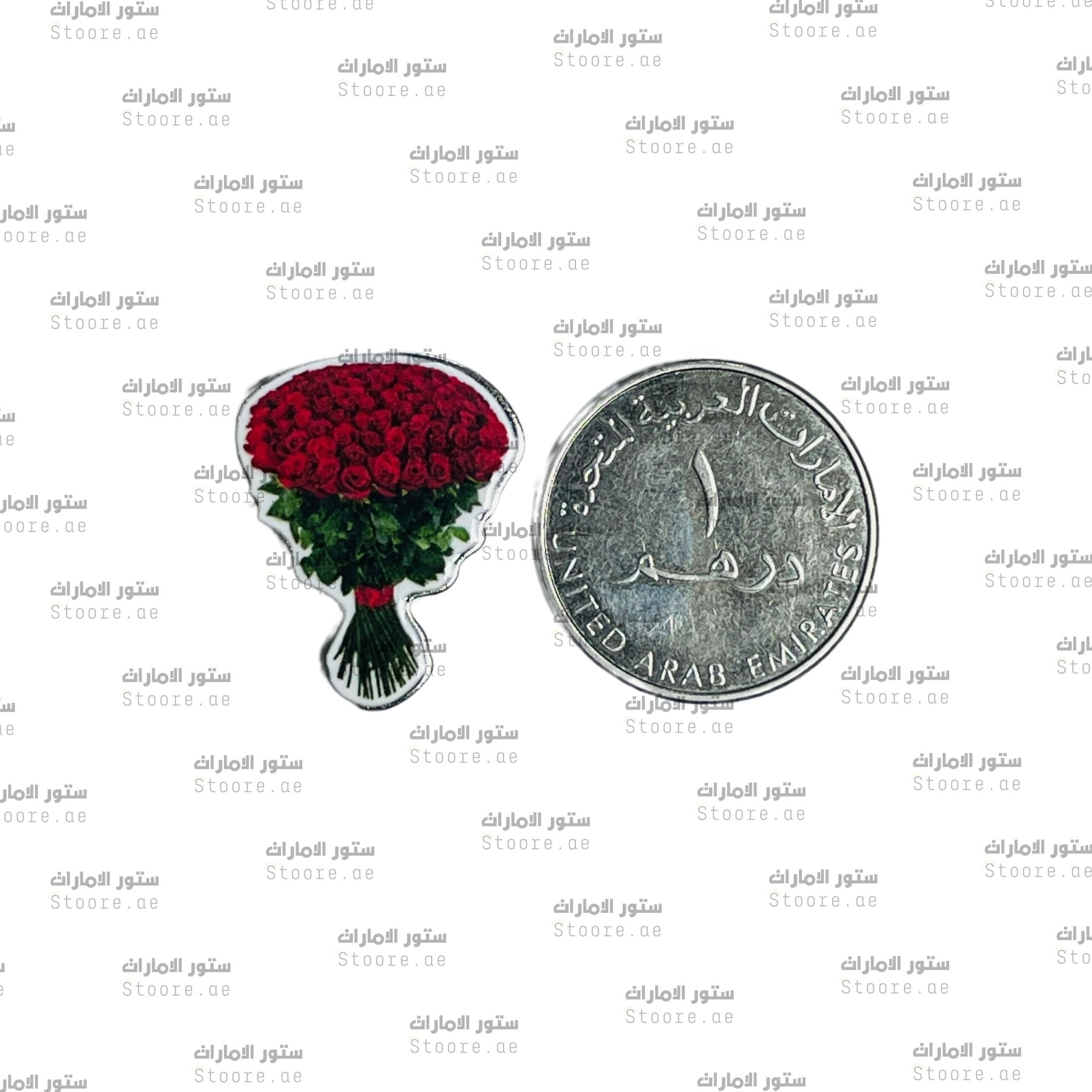 Badge Red Rose Bokeh