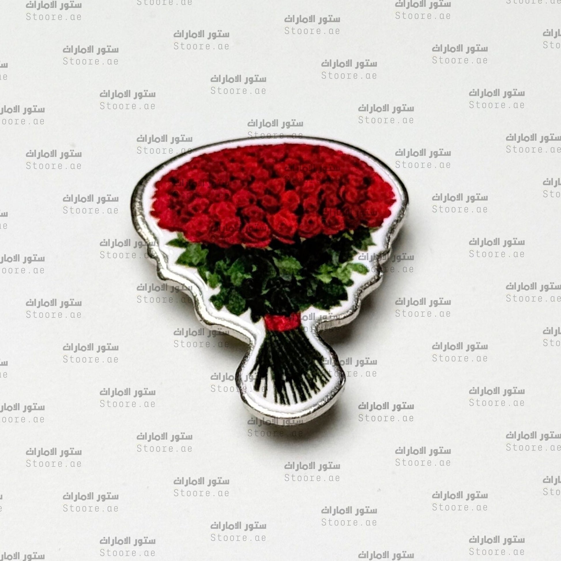 Badge Red Rose Bokeh