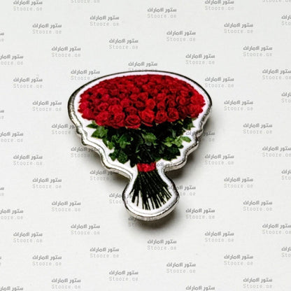 Badge Red Rose Bokeh