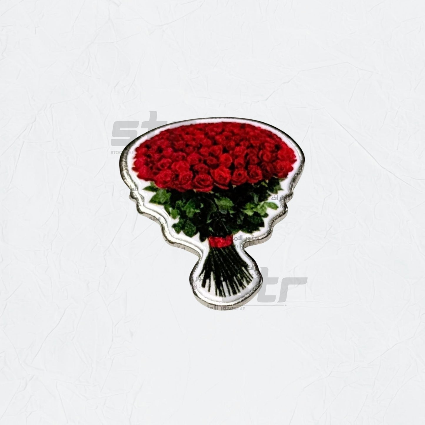 Badge Red Rose Bokeh