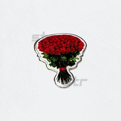 Badge Red Rose Bokeh