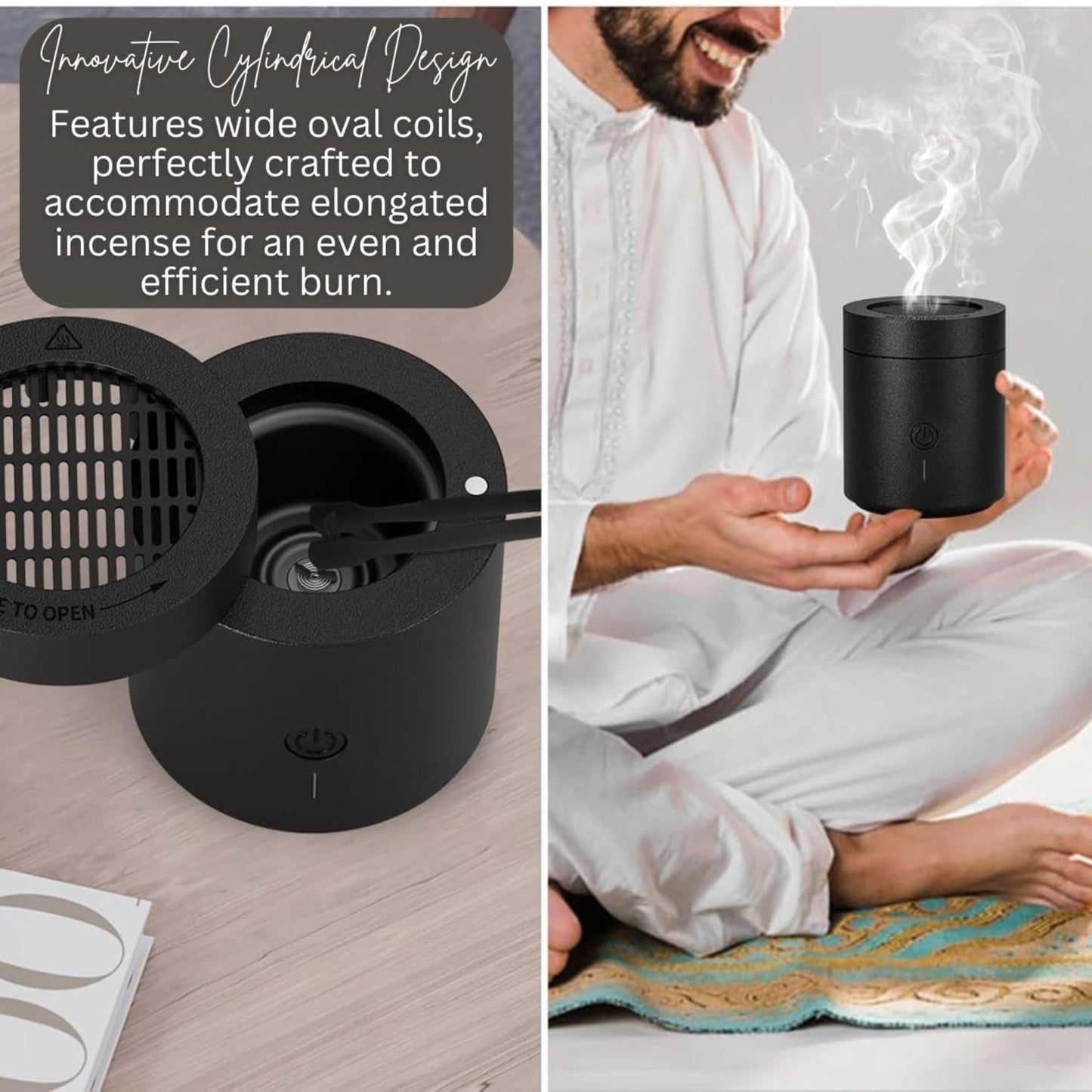 Bakhoor Burner Portable Electric Incense BK-33 - Black