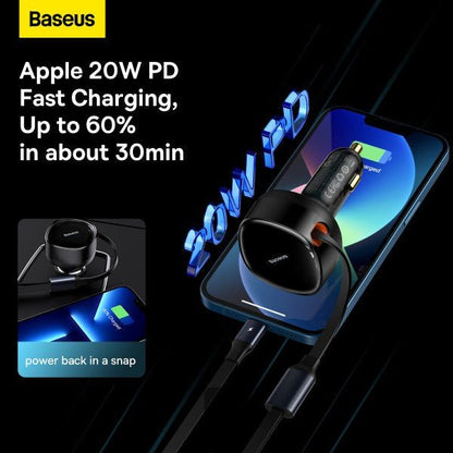 Baseus 2 In 1 Car Charger Type-c & Lightning 30W 
