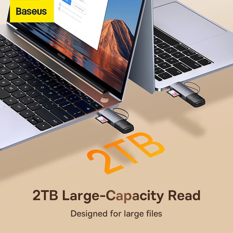 Baseus Airjoy USB-A & Type-C to SD/TF Card Reader - Grey
