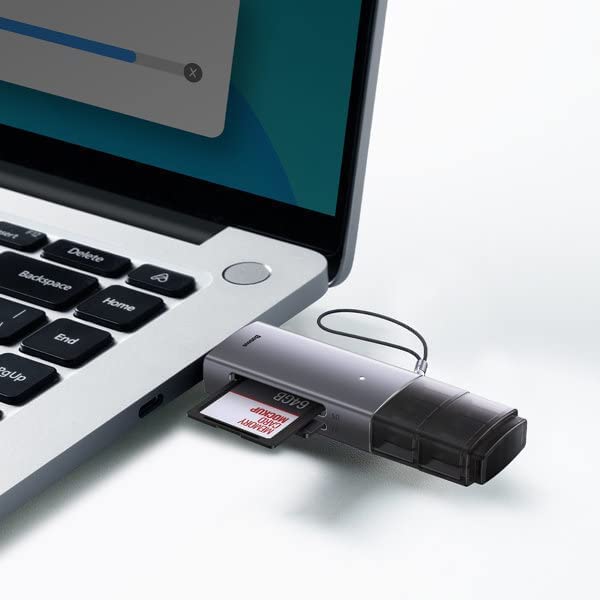 Baseus Airjoy USB-A & Type-C to SD/TF Card Reader - Grey