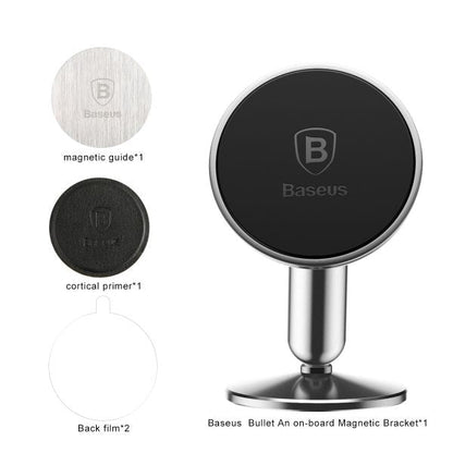 Baseus Bullet On-Board Car Mount Magnetic Bracket - Silver