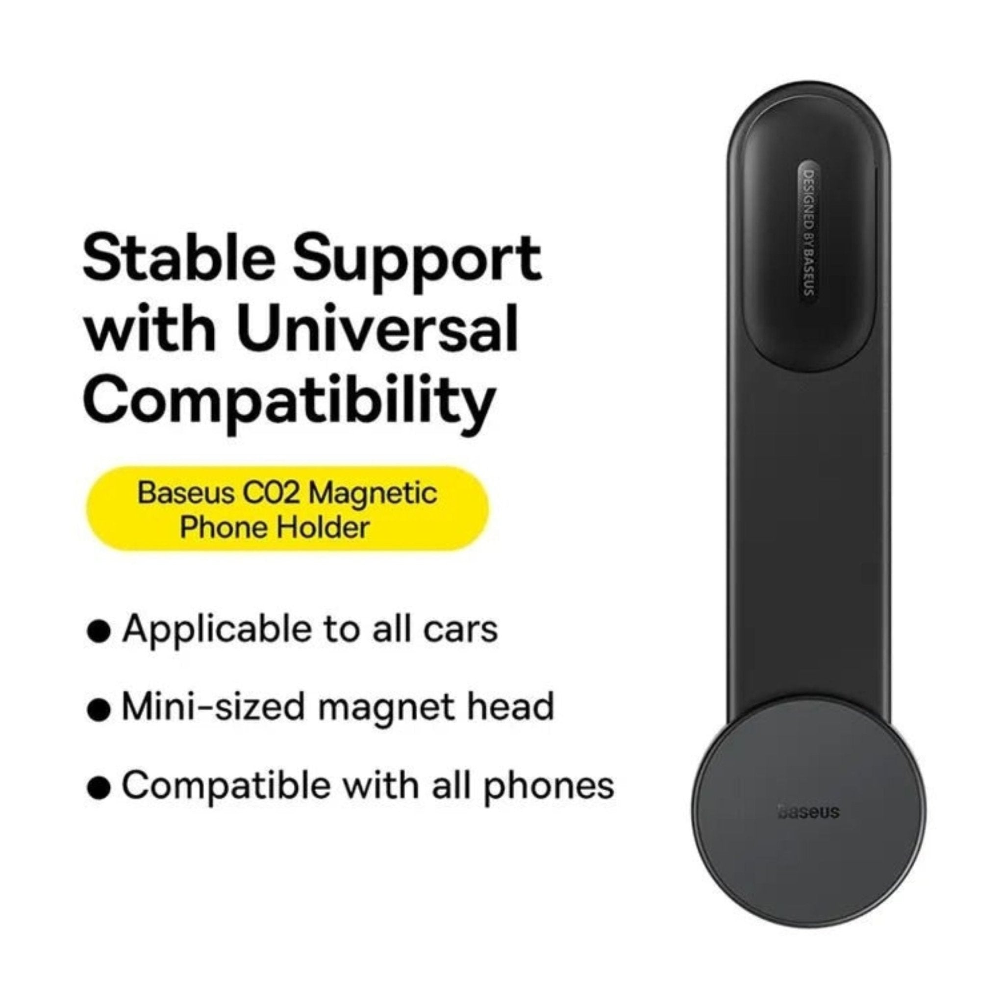 Baseus C02 Magnetic Car Phone Holder - Black