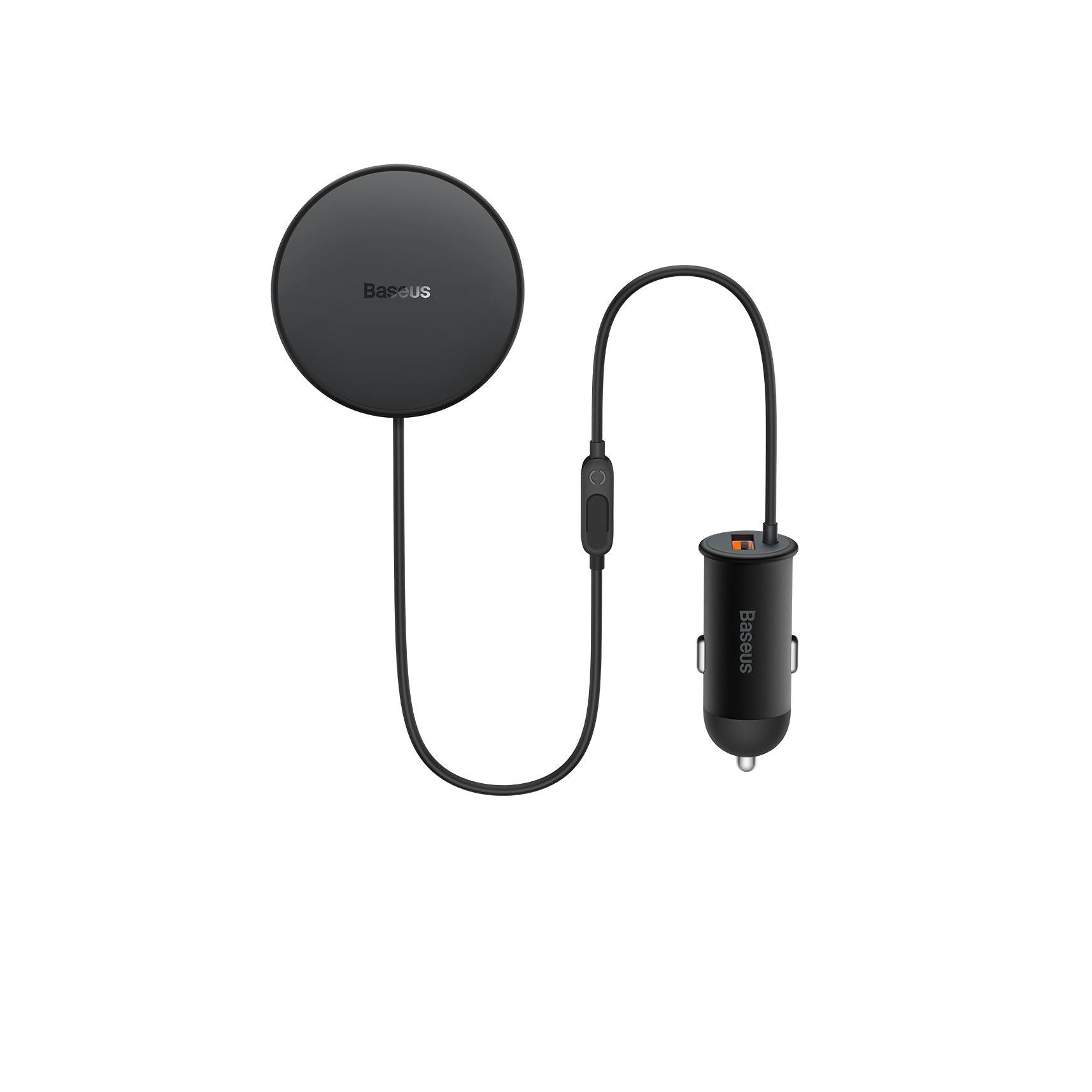 Baseus CW01 MagSafe car holder with 15W + USB-A 25W car charger - Black