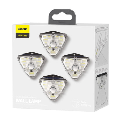 Baseus Energy Collection Solar Energy Wall Lamp - Triangle - 4Pcs Black