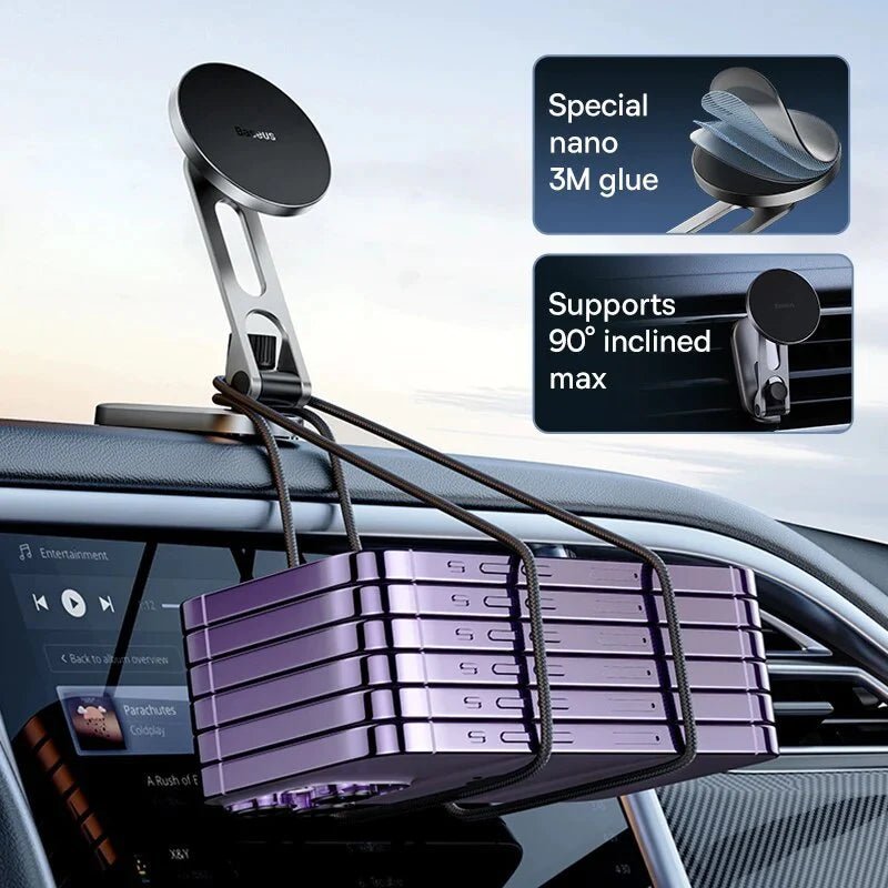 Baseus Folding Car Mount Magnetic Phone Holder For Tesla - Black