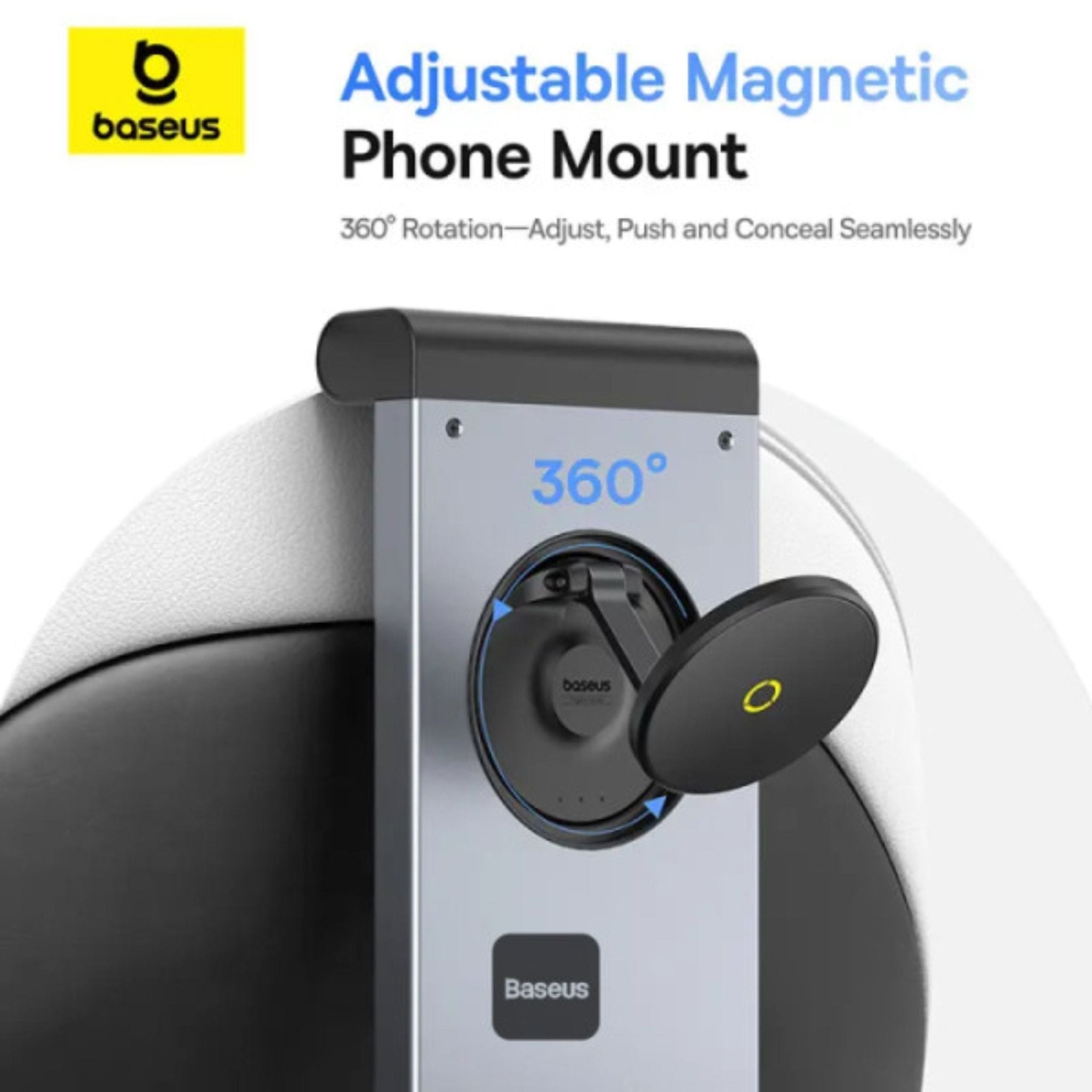 Baseus MagPro Series II Multipurpose Versatile Car Mount for Backseat Headrest - Black