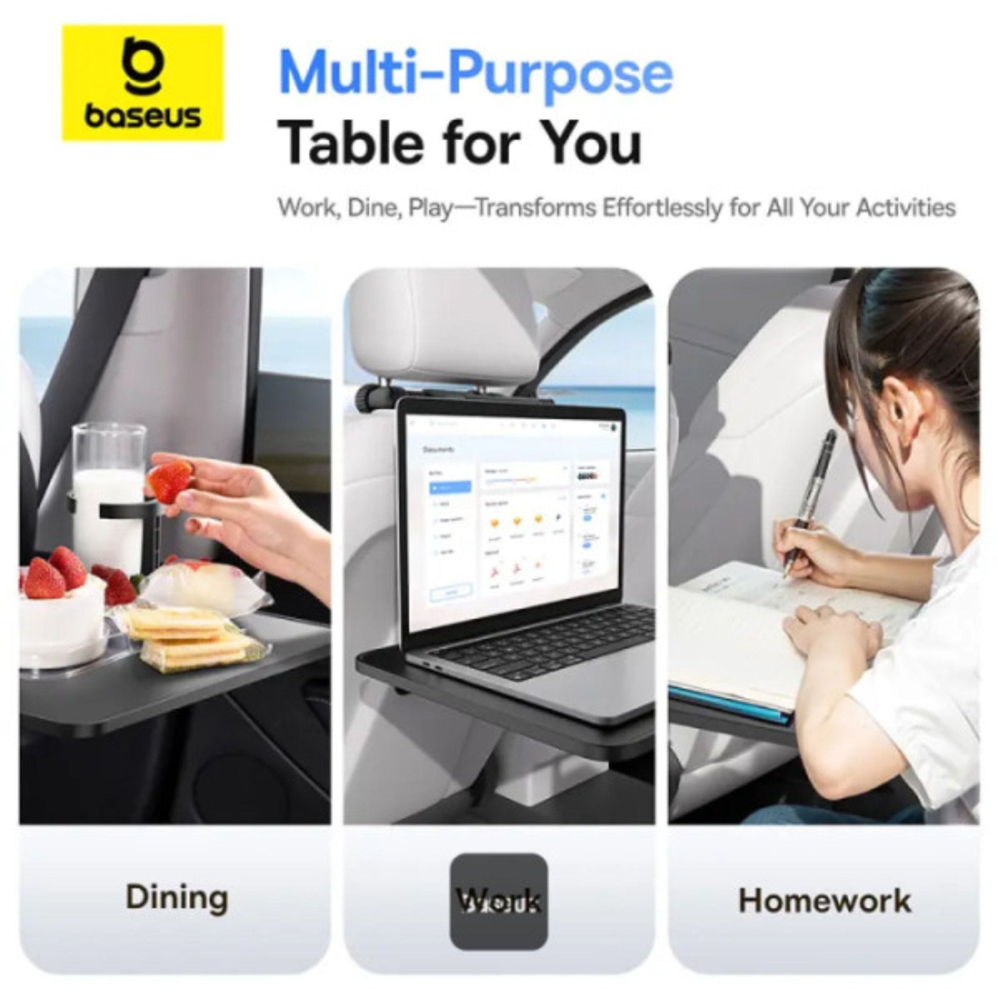 Baseus MagPro Series II Multipurpose Versatile Car Mount for Backseat Headrest - Black