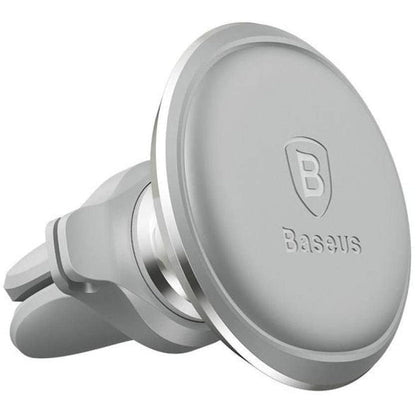 Baseus Magnetic Air Vent Car Mount Holder With Cable Clip - Silver
