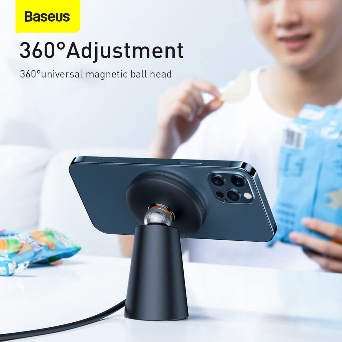 Baseus Simple Magnetic Stand Wireless Charger 15W - Black