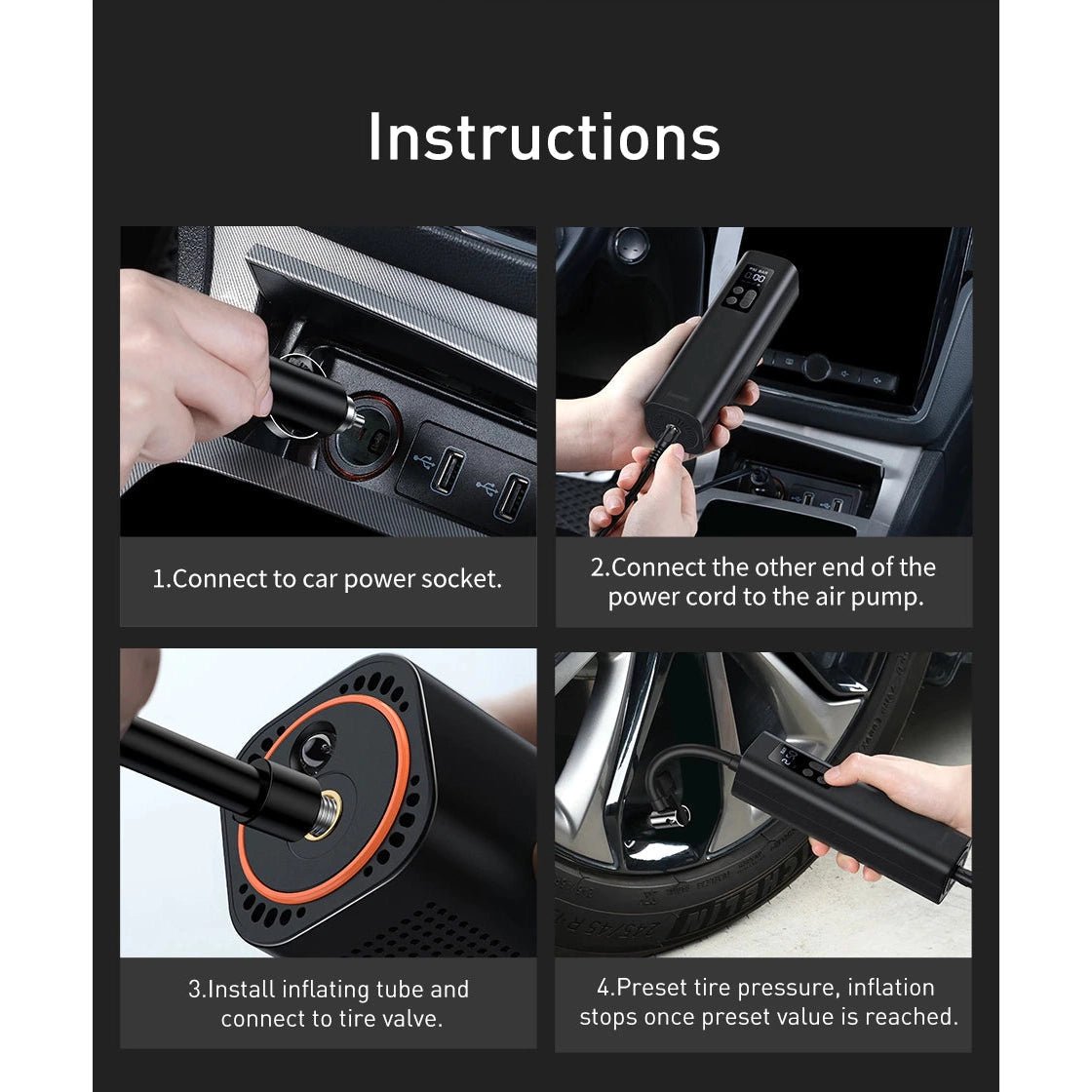 Baseus Super Mini Inflator Pump black