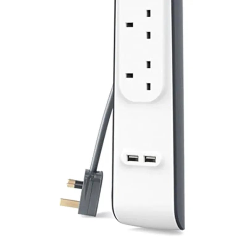 Belkin 4 Plug 2m Surge Protection Extension Lead Strip - White