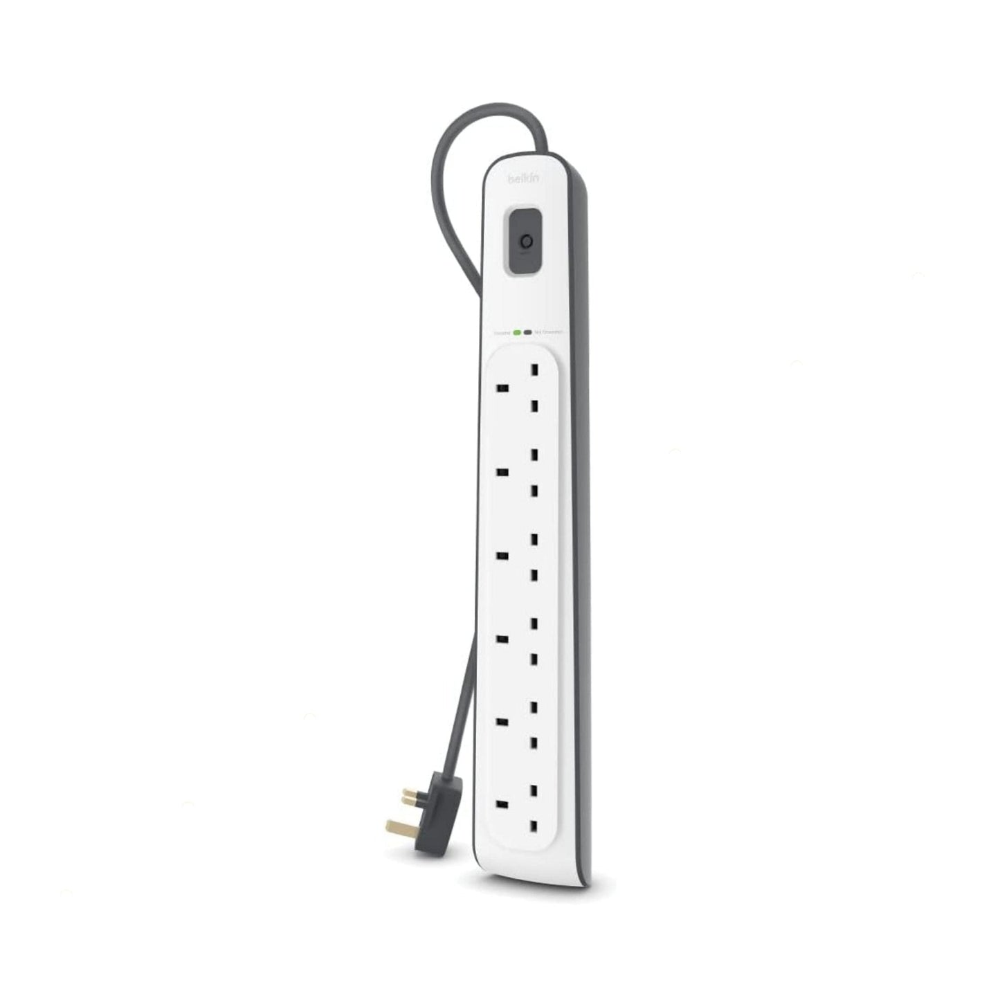 Belkin 6 Plug 2m Surge Protection Extension Lead Strip - White