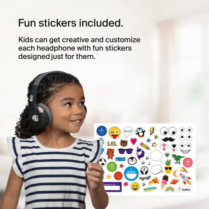 Belkin SoundForm Mini Wireless On-Ear Headphones for Kids - Black