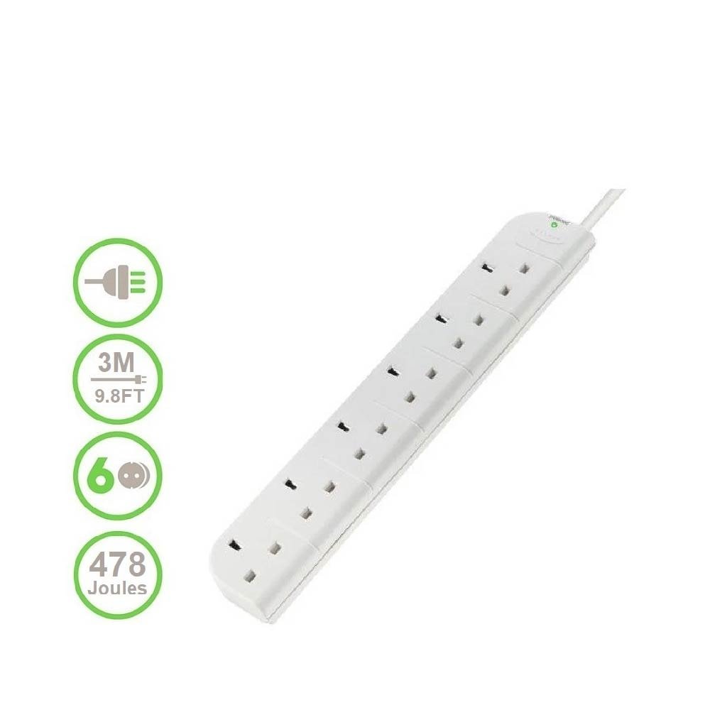 Belkin Surgestrip Surge Protector 6 Sockets 3M Cable