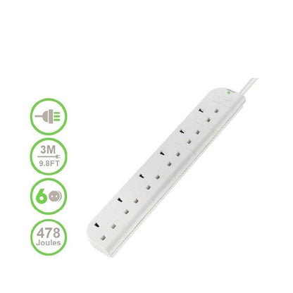 Belkin Surgestrip Surge Protector 6 Sockets 3M Cable