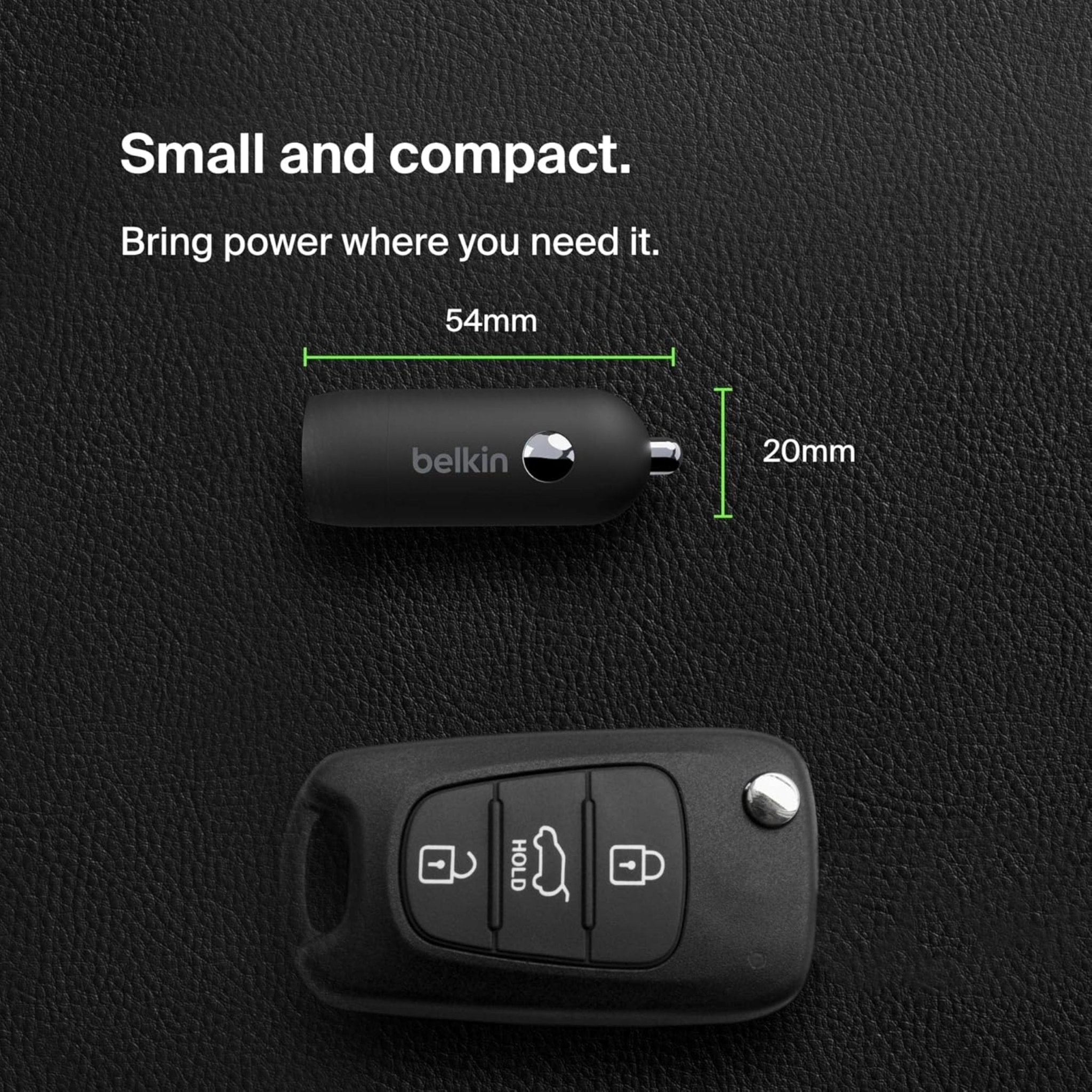 Belkin USB-C Car Charger With PPS 30W +USB-C -USB-C Cable - Black