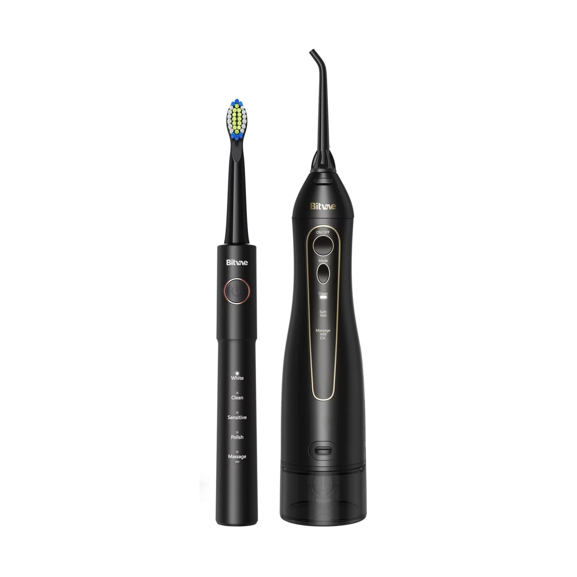 Bitvae Oral Care Daily E11 Electric Toothbrush and F5020E Oral Irrigator - Black
