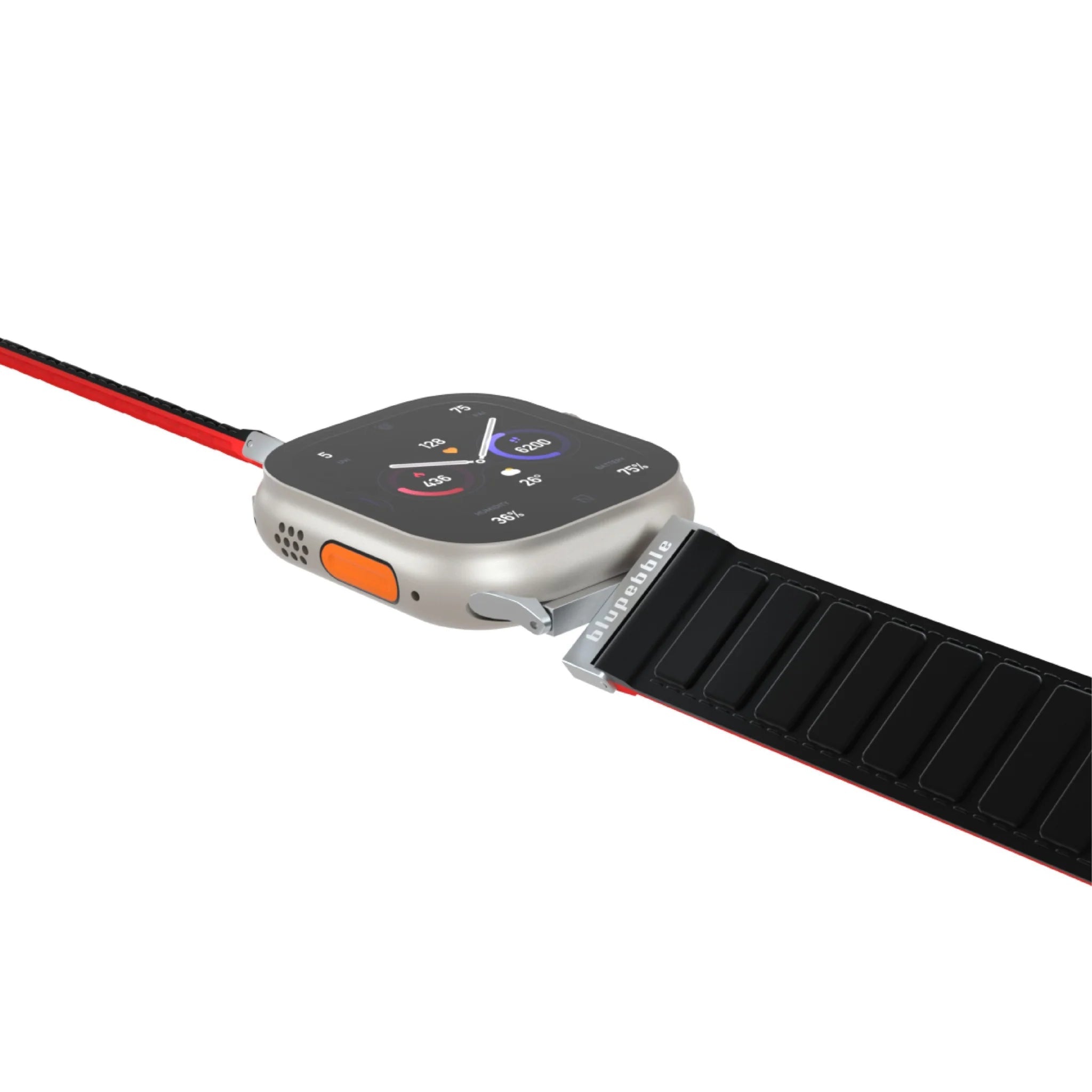Blupebble Silicone Reversible Magnetic Strap - Black/Red