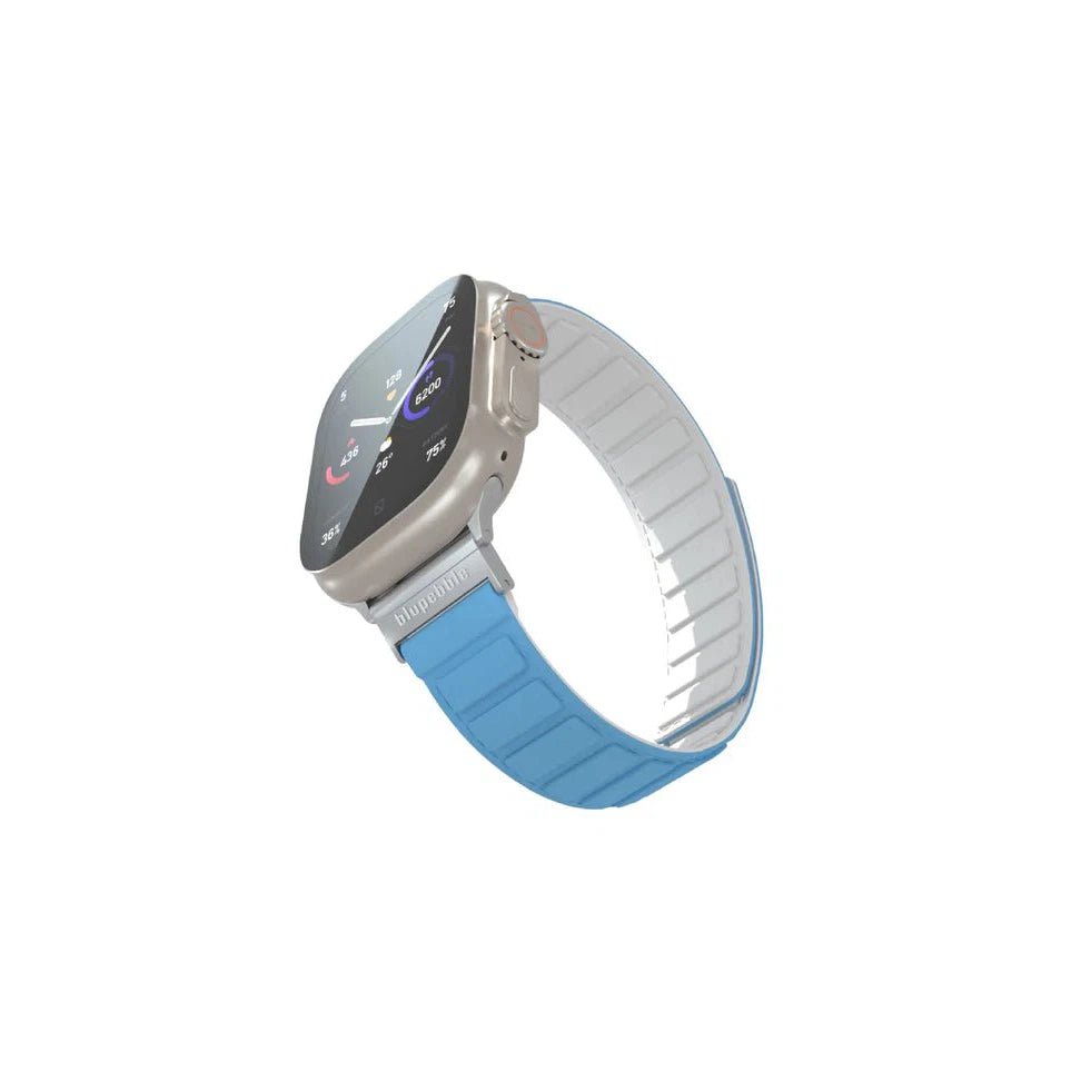 Blupebble Silicone Reversible Magnetic Strap - Blue/White