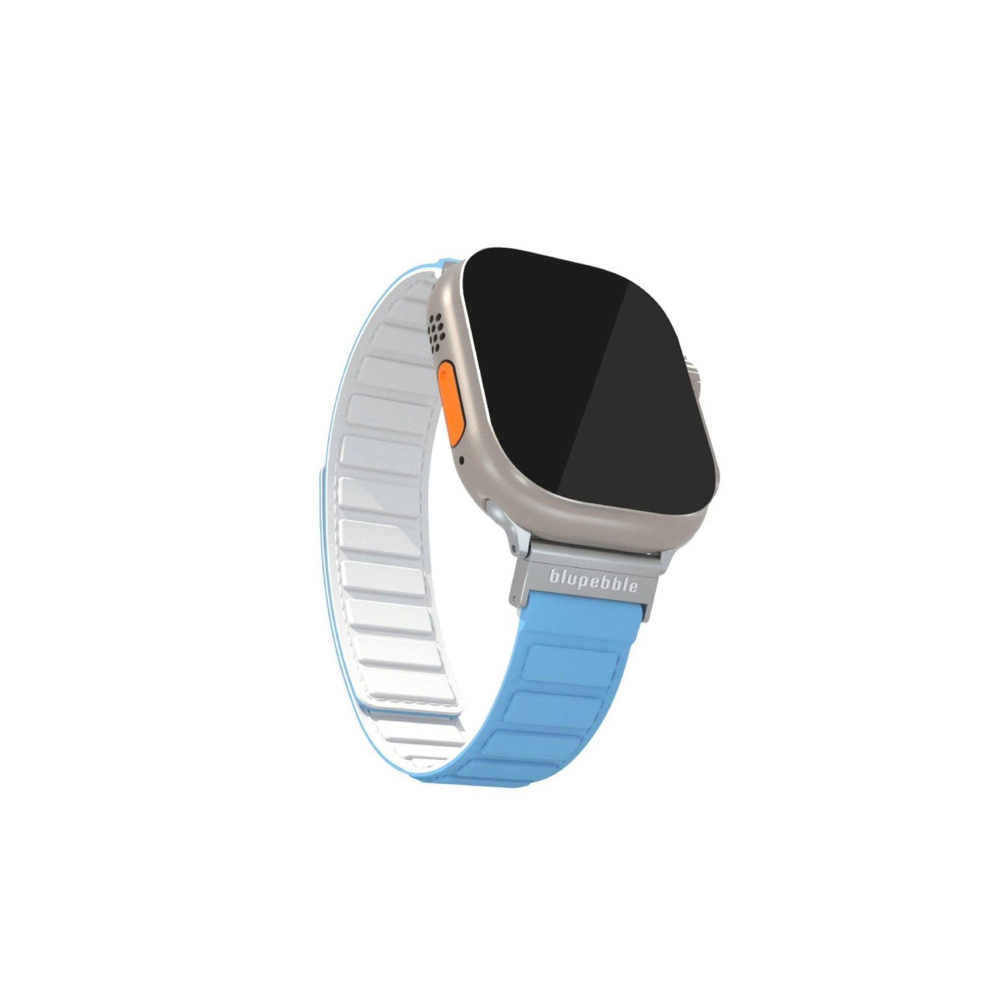 Blupebble Silicone Reversible Magnetic Strap - Blue/White