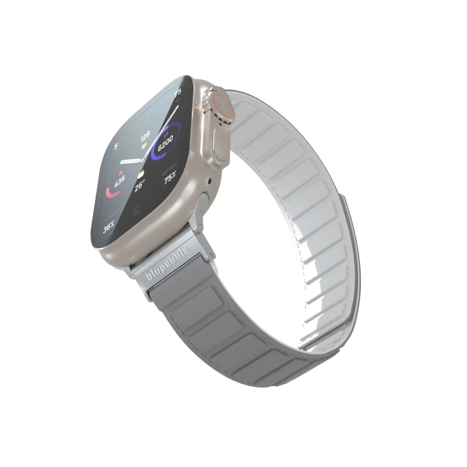 Blupebble Silicone Reversible Magnetic Strap - Gray/White