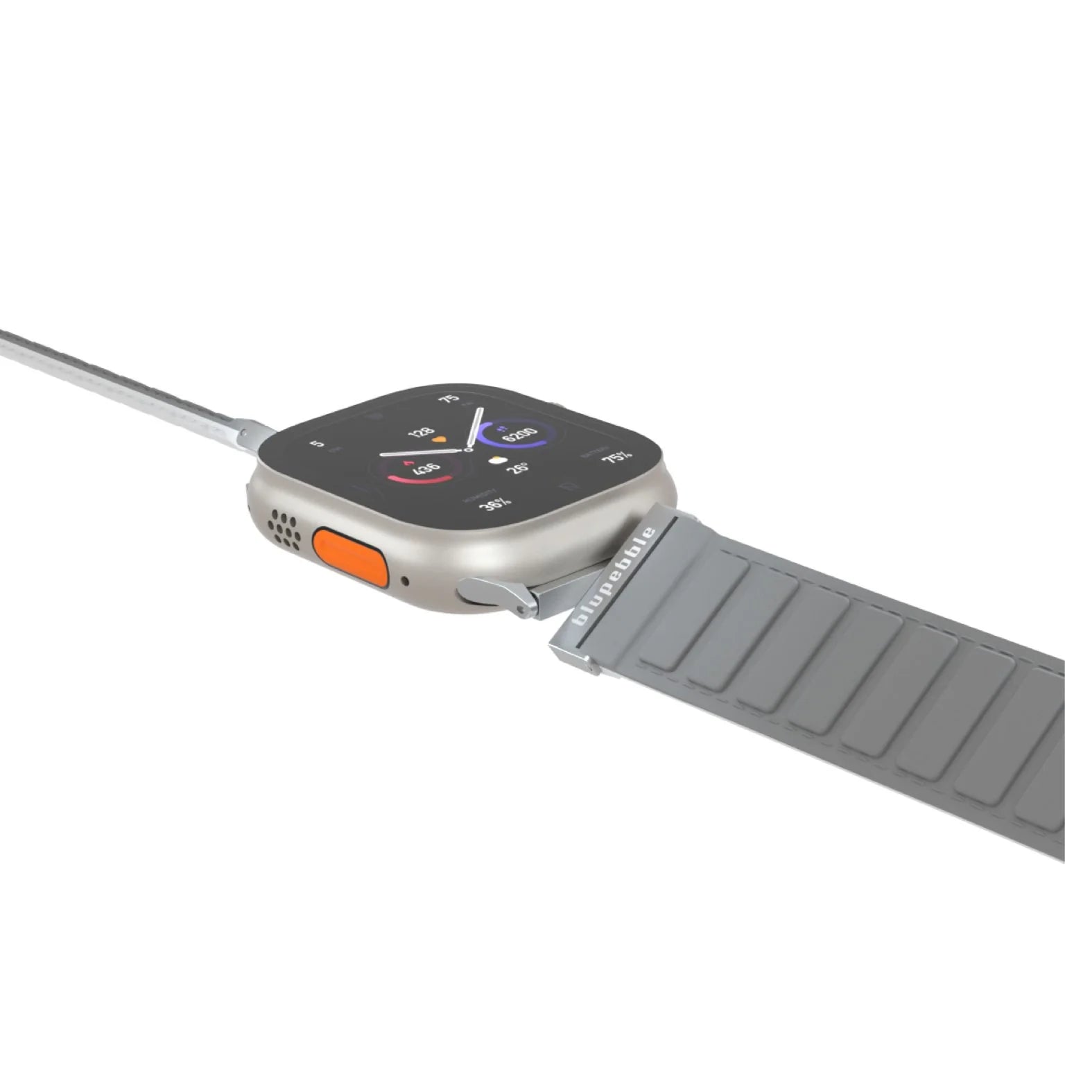 Blupebble Silicone Reversible Magnetic Strap - Gray/White