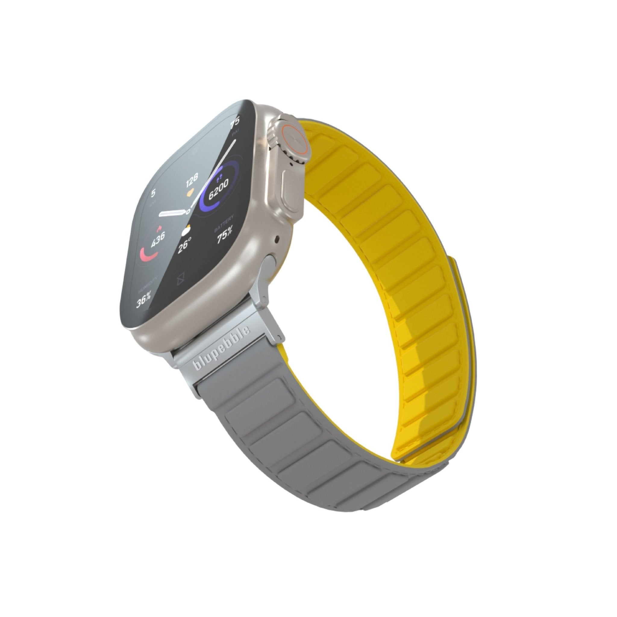 Blupebble Silicone Reversible Magnetic Strap - Gray/Yellow