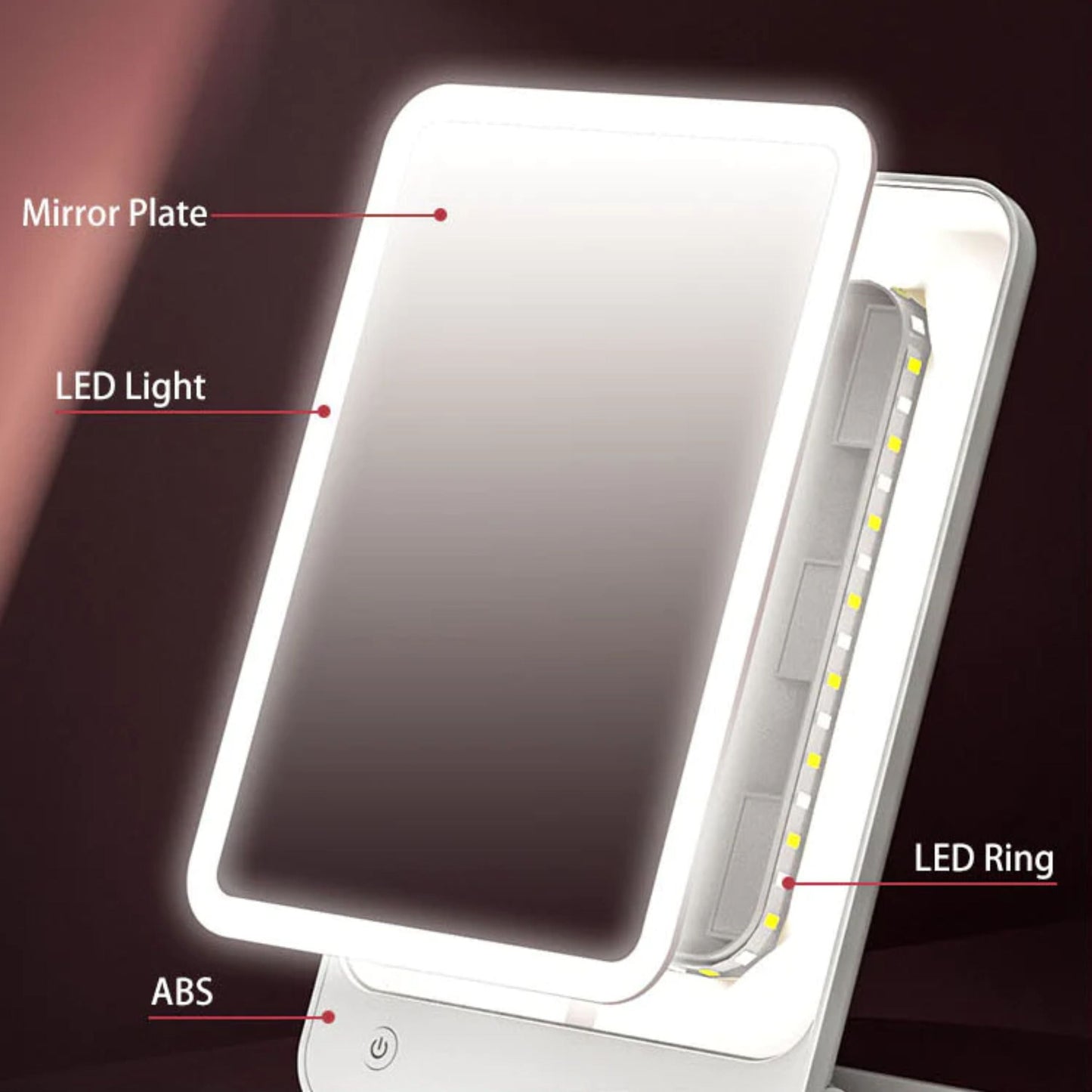 Bomidi R1 Make Up LED Light Mirror - White