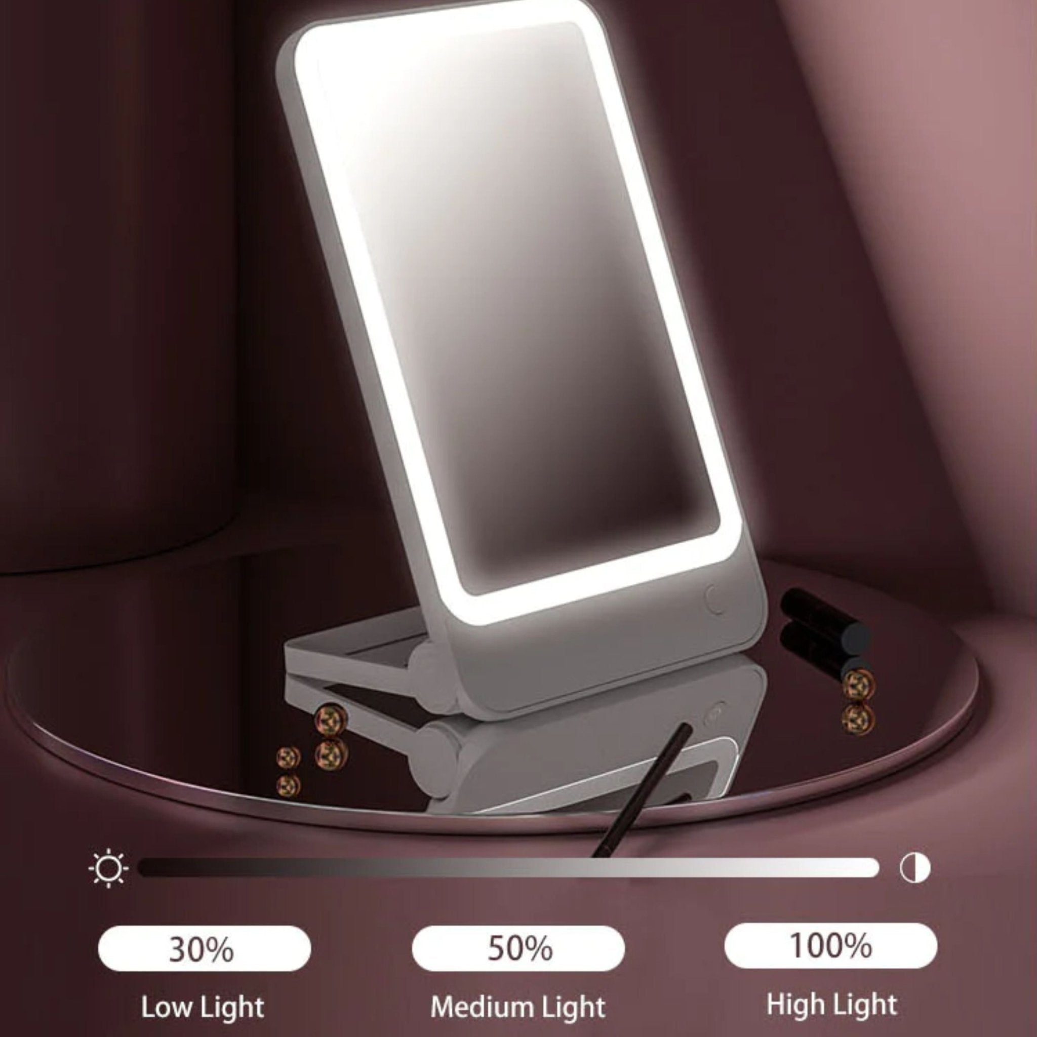 Bomidi R1 Make Up LED Light Mirror - White