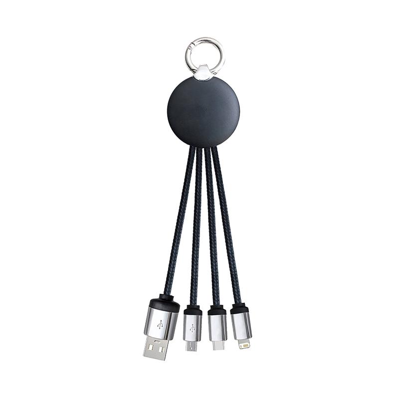 Brave 3 in 1 Premium Charging Cable Micro + Lightning + Type-C 2.0A - Black